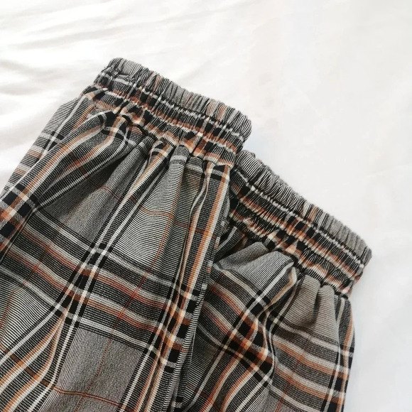 Urban Outfitters Plaid Cargo Jogger Pants High Rise Gray and Orange 26" Crop XS - Picture 8 of 16